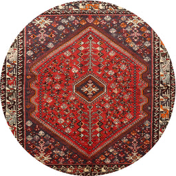 Square Machine Washable Traditional Dark Gold Brown Rug, wshtr817