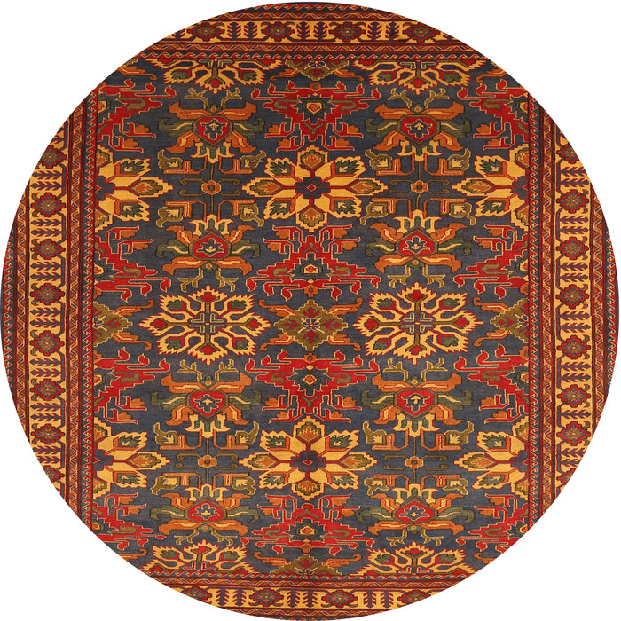 Round Traditional Light Brown Persian Rug, tr819