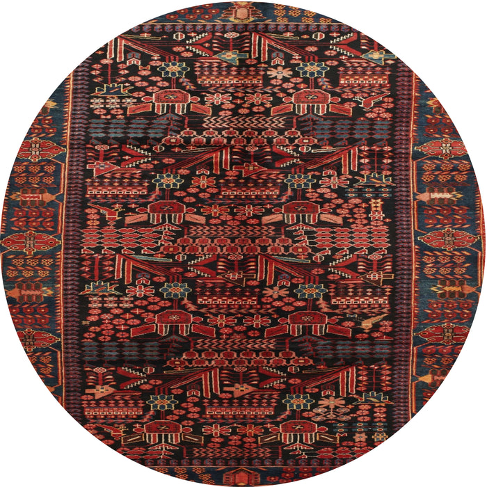 Square Machine Washable Traditional Chestnut Brown Rug, wshtr81