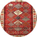 Round Traditional Red Persian Rug, tr822