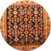 Round Traditional Orange Persian Rug, tr823