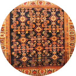 Square Machine Washable Traditional Orange Rug, wshtr823