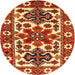 Round Traditional Sand Brown Persian Rug, tr825