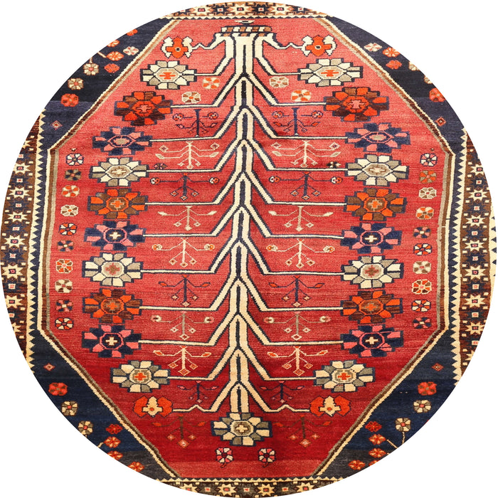 Round Traditional Red Persian Rug, tr826