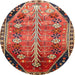 Round Traditional Red Persian Rug, tr826