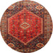 Square Machine Washable Traditional Tomato Red Rug, wshtr829