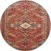 Round Traditional Red Persian Rug, tr82