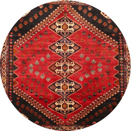 Square Machine Washable Traditional Sienna Brown Rug, wshtr833