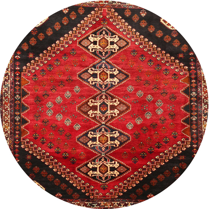 Square Machine Washable Traditional Sienna Brown Rug, wshtr833