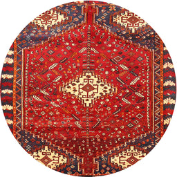 Square Machine Washable Traditional Red Rug, wshtr838