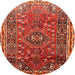 Round Traditional Red Persian Rug, tr841