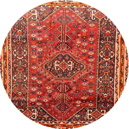 Square Machine Washable Traditional Red Rug, wshtr841