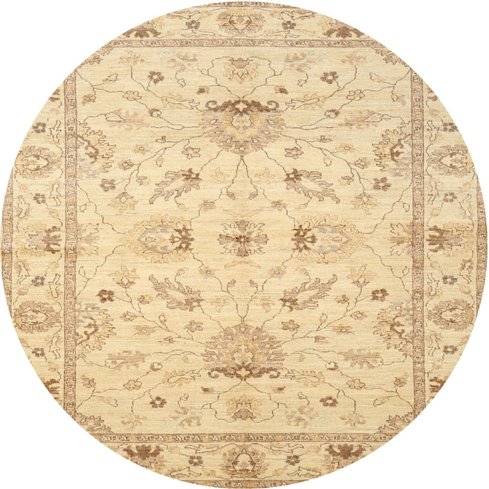 Square Machine Washable Traditional Brown Gold Rug, wshtr845