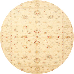 Round Traditional Sun Yellow Persian Rug, tr846