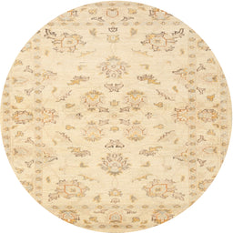Round Traditional Sun Yellow Persian Rug, tr848
