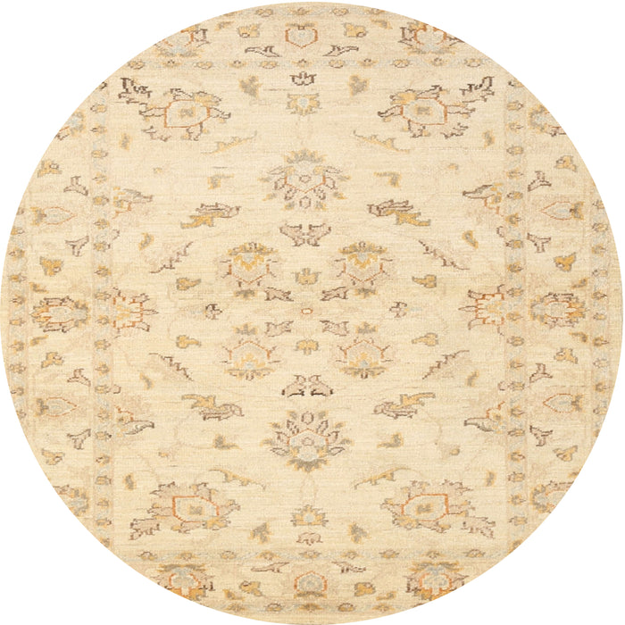 Round Traditional Sun Yellow Persian Rug, tr848