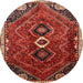 Round Traditional Rust Pink Persian Rug, tr849