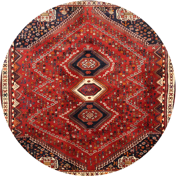 Square Machine Washable Traditional Rust Pink Rug, wshtr849