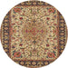 Square Machine Washable Traditional Dark Sienna Brown Rug, wshtr84