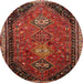Round Traditional Red Persian Rug, tr850