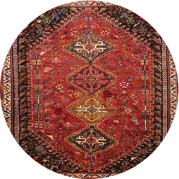 Square Machine Washable Traditional Tomato Red Rug, wshtr850