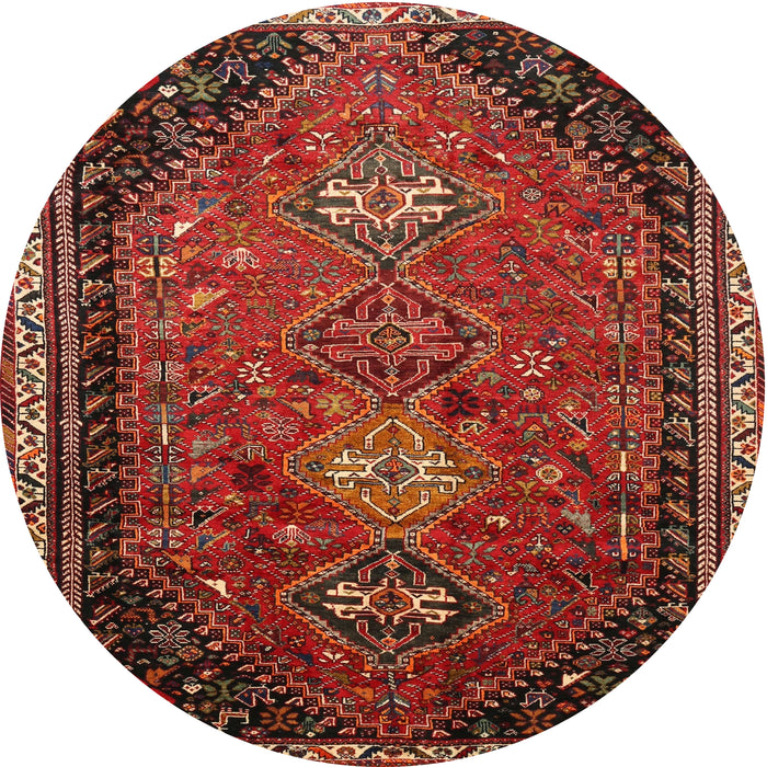 Square Machine Washable Traditional Tomato Red Rug, wshtr850