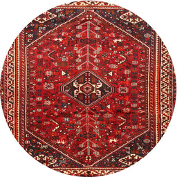 Square Machine Washable Traditional Rust Pink Rug, wshtr851