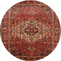 Square Machine Washable Traditional Tomato Red Rug, wshtr852