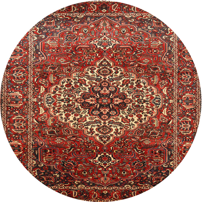 Square Machine Washable Traditional Tomato Red Rug, wshtr852