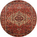 Round Traditional Red Persian Rug, tr852