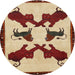 Round Traditional Red Animal Rug, tr857