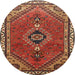 Square Machine Washable Traditional Tomato Red Rug, wshtr858