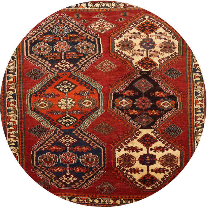Round Traditional Light Brown Persian Rug, tr859