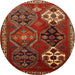 Round Traditional Light Brown Persian Rug, tr859