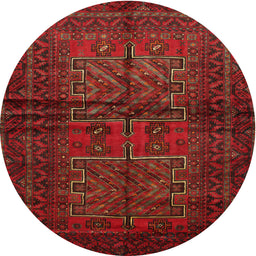Square Machine Washable Traditional Red Rug, wshtr85