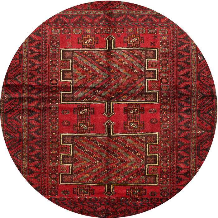 Round Traditional Red Persian Rug, tr85
