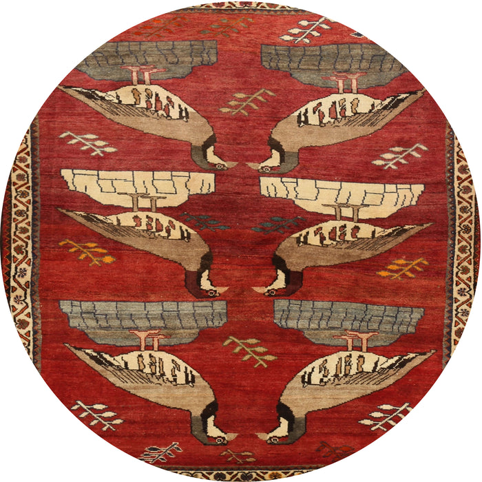 Round Traditional Red Persian Rug, tr860