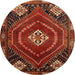 Round Traditional Red Persian Rug, tr862