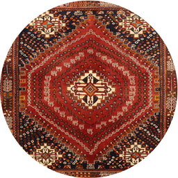 Square Machine Washable Traditional Tomato Red Rug, wshtr862