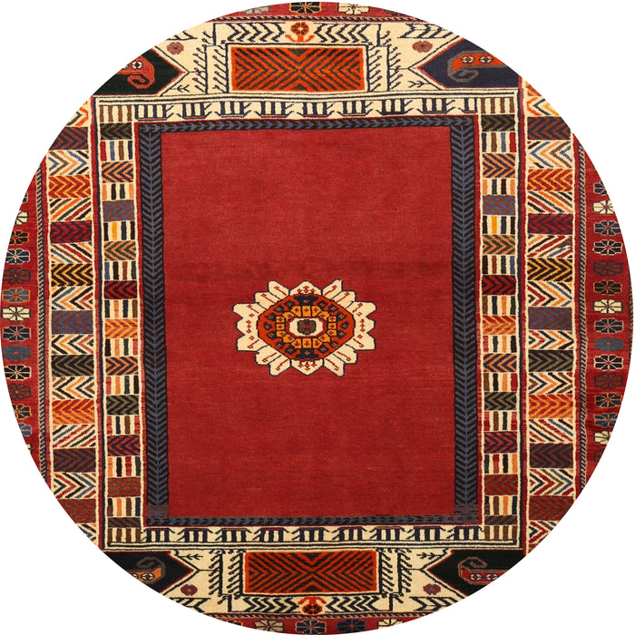 Round Traditional Red Persian Rug, tr866