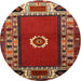 Round Traditional Red Persian Rug, tr866