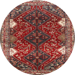 Round Traditional Orange Salmon Pink Persian Rug, tr867