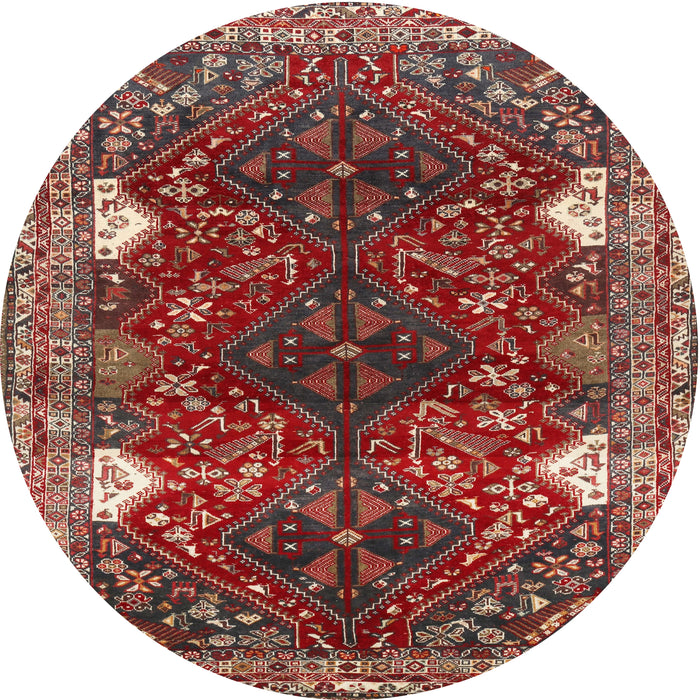 Round Traditional Orange Salmon Pink Persian Rug, tr867