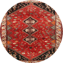 Round Traditional Rust Pink Persian Rug, tr868