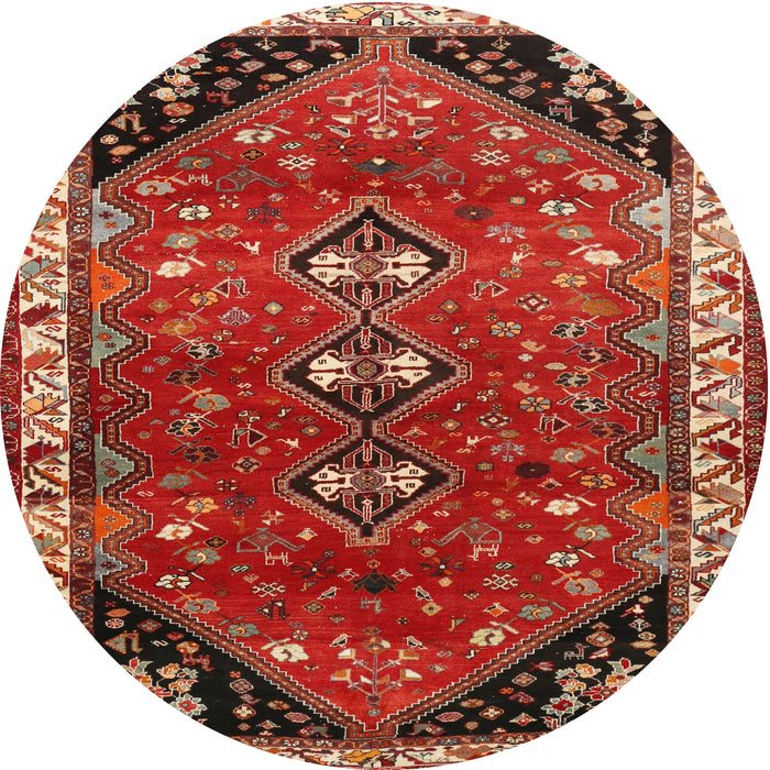 Round Traditional Rust Pink Persian Rug, tr868
