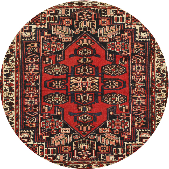 Square Machine Washable Traditional Saffron Red Rug, wshtr86
