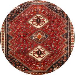 Square Machine Washable Traditional Tomato Red Rug, wshtr870