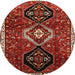 Round Traditional Red Persian Rug, tr871