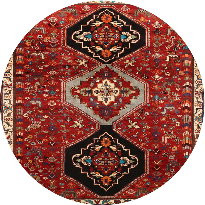 Square Machine Washable Traditional Tomato Red Rug, wshtr871