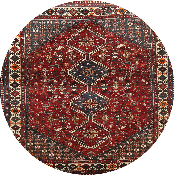 Square Machine Washable Traditional Dark Almond Brown Rug, wshtr872